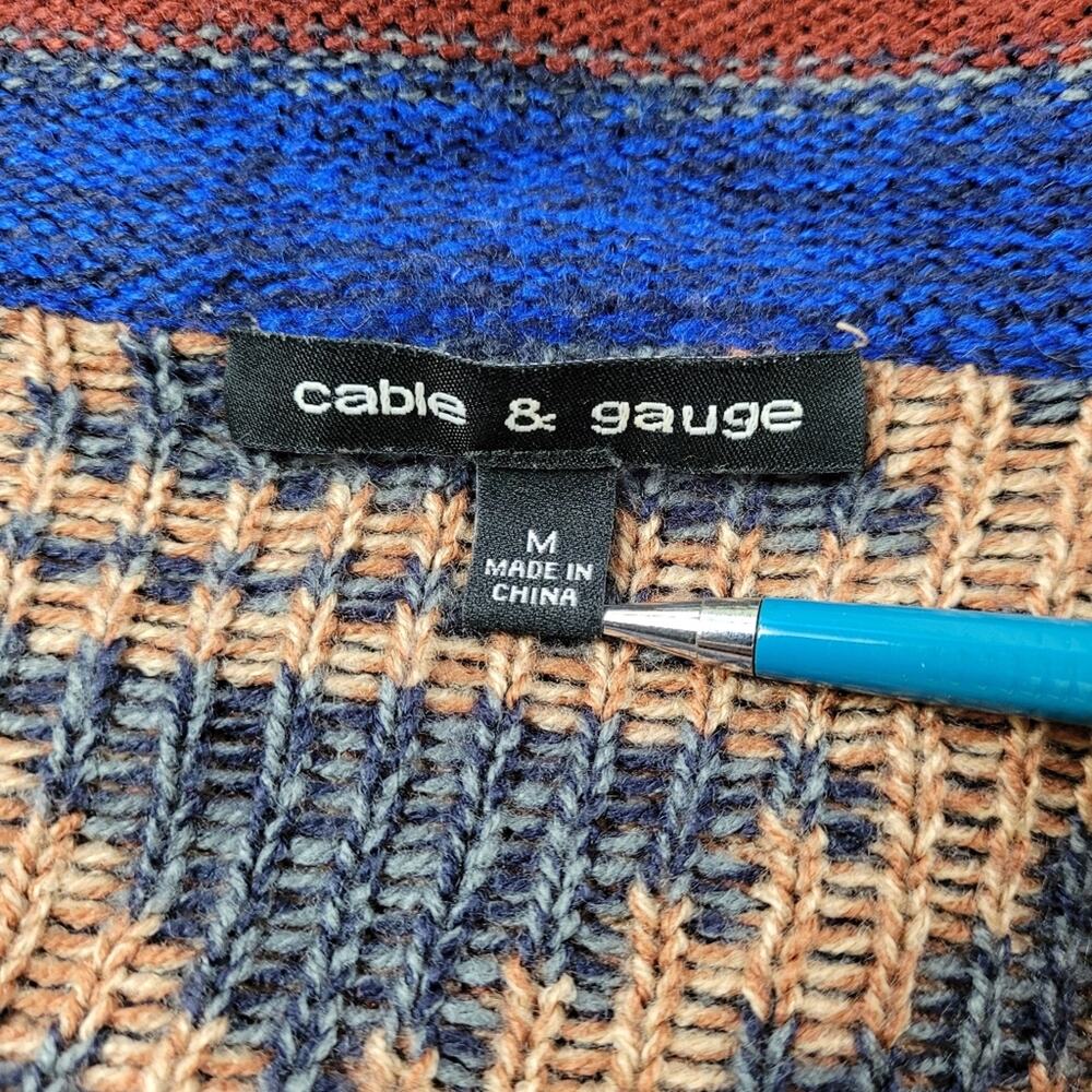 Cable & Gauge Long Southwestern Style Cardigan Sweater size Medium - Picture 14 of 15